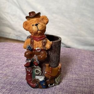 Cowboy Bear Pencil Holder